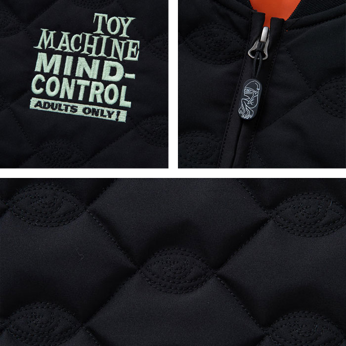 TOY MACHINE �ȥ��ޥ����� ���㥱�å� SECT EYE STITCH QUILTED BOMBER JACKET ����ƥ��� �ܥ�С����㥱�å� �ե饤�ȥ��㥱�å� M-XL �֥�å� TMFDJK31 ������̵���ۡڥ������