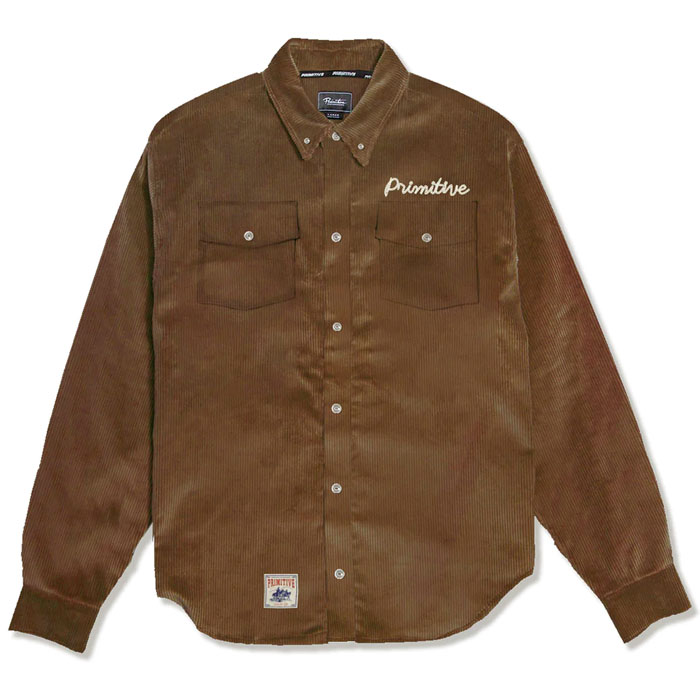 PRIMITIVE �ץ�ߥƥ��� ����� DE SOTO WOVEN SHIRTS �����ǥ���� �������� �����奢�륷��� Ĺµ ��� M-XL �֥饦�� ������̵����