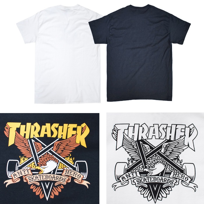 THRASHER ANTI HERO ����å��㡼 ���󥿥��ҡ����� T����� EAGLEGRAM TEE Ⱦµ ���åȥ��� �ȥåץ� �֥�å� �ۥ磻�� M-XL ��ñ�ʹ����ξ��ϥ᡼����ȯ���ۡ�����̵���ۡڥ������