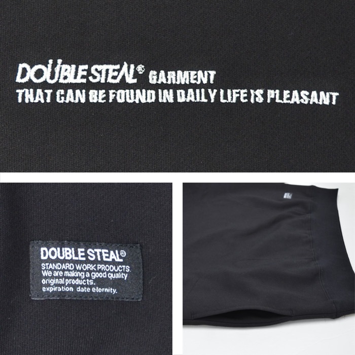 DOUBLE STEAL ���֥륹�ƥ����� �ѡ����� THIN LINE HOODIE �ץ륪���С��ѡ����� �������å� �ե꡼�� Ĺµ �ȥåץ� ��� M-XL �֥�å� ���졼 915-67009 ������̵���ۡڥ������