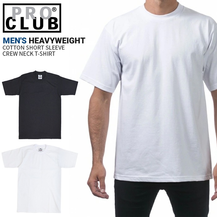 PRO CLUB �ץ������ �إӡ��������� T����� Heavyweight Short Sleeve Tee  T����� Ⱦµ ���åȥ��� �ȥåץ� ��� 101 ̵��T����� PROCLUB S-2XL �ڥ᡼����ȯ��������̵����
