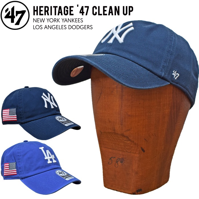 47 å '47 եƥ֥ å HERITAGE 47 CLEAN UP CAP ꡼ʥå å ˹ ȥåץХåå YANKEES DODGERS MLB ̵