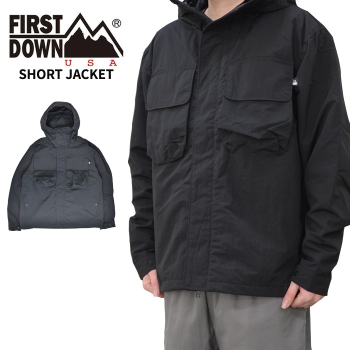 FIRST DOWN USA եȥ 㥱å SHORT JACKET TASLAN NYLON 硼ȥ㥱å ʥ ʥ󥸥㥱å  ֥륾  M-XL ֥å F441002C ̵ۡڥ