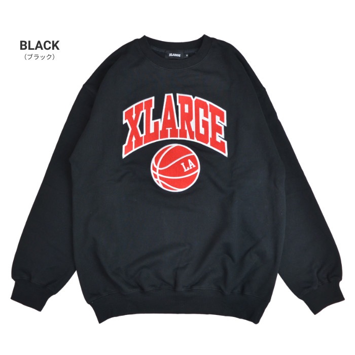 XLARGE �������ȥ�顼�� �ȥ졼�ʡ� COLLEGE LOGO CREWNECK SWEAT ���롼�ͥå� �������å� �ե꡼�� ��� �֥�å� ���å��� M-XL 101223012003 ������̵���ۡڥ������