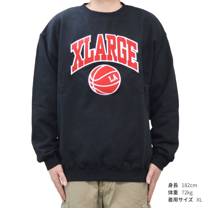 XLARGE �������ȥ�顼�� �ȥ졼�ʡ� COLLEGE LOGO CREWNECK SWEAT ���롼�ͥå� �������å� �ե꡼�� ��� �֥�å� ���å��� M-XL 101223012003 ������̵���ۡڥ������
