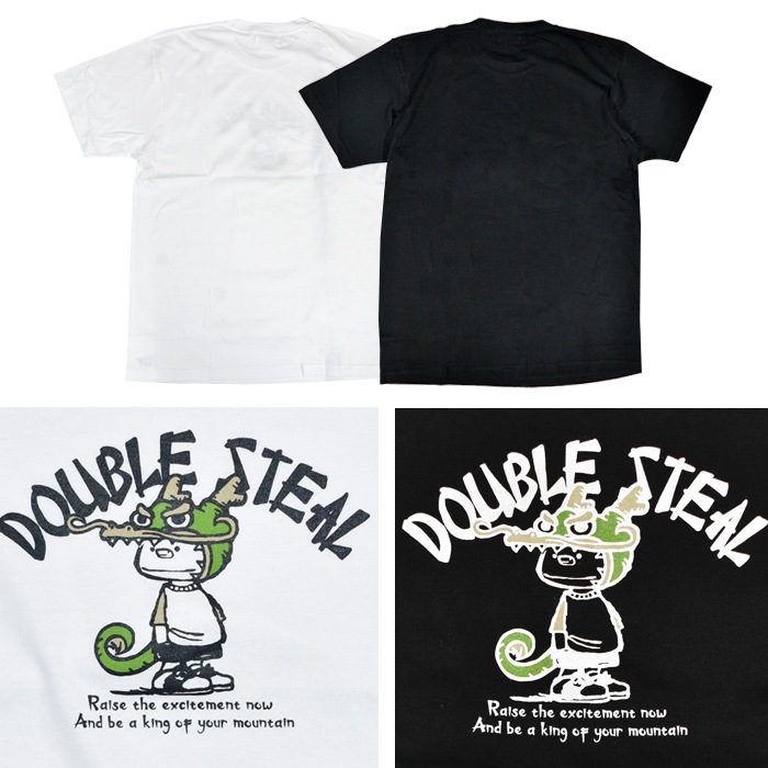 DOUBLE STEAL ���֥륹�ƥ����� T����� �ɥ饴��DOUBZ S/S T-SHIRT TEE Ⱦµ ���åȥ��� �ȥåץ� ��� �֥�å� �ۥ磻�� L-2XL 941-14001 ��ñ�ʹ����ξ��ϥ᡼����ȯ���ۡ�����̵���ۡڥ������