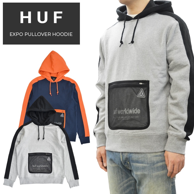 HUF ϥ ѡ EXPO PULLOVER HOODIE ե꡼ å  S-XL ֥å 졼 FL00112 ̵