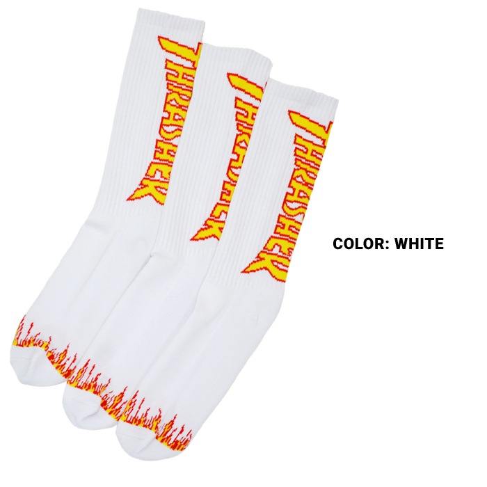 THRASHER ����å��㡼 ���å��� FLAME LOGO SOCKS ���� ���롼���å��� �ϥ����å��� 3­���å� 3P���å� TH-SX203 TH-SX220 �ڥ᡼�����б��ġ�
