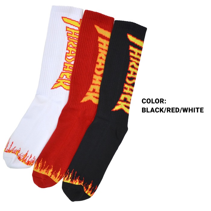 THRASHER ����å��㡼 ���å��� FLAME LOGO SOCKS ���� ���롼���å��� �ϥ����å��� 3­���å� 3P���å� TH-SX203 TH-SX220 �ڥ᡼�����б��ġ�