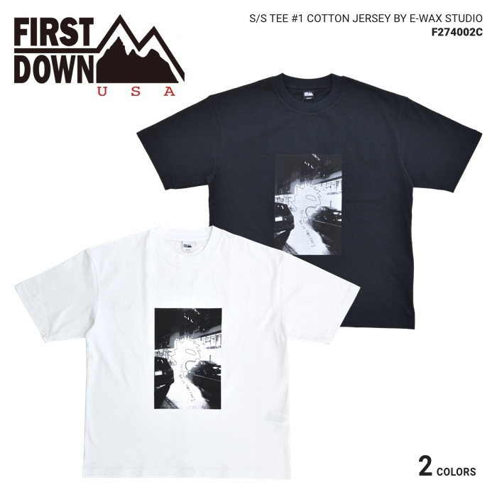 FIRST DOWN եȥ T S/S TEE #1 COTTON JERSEY BY E-WAX STUDIO Ⱦµ åȥ ȥåץ  M-XL ֥å ۥ磻 F274002C ñʹξϥͥݥȯ̵ۡۡڥ