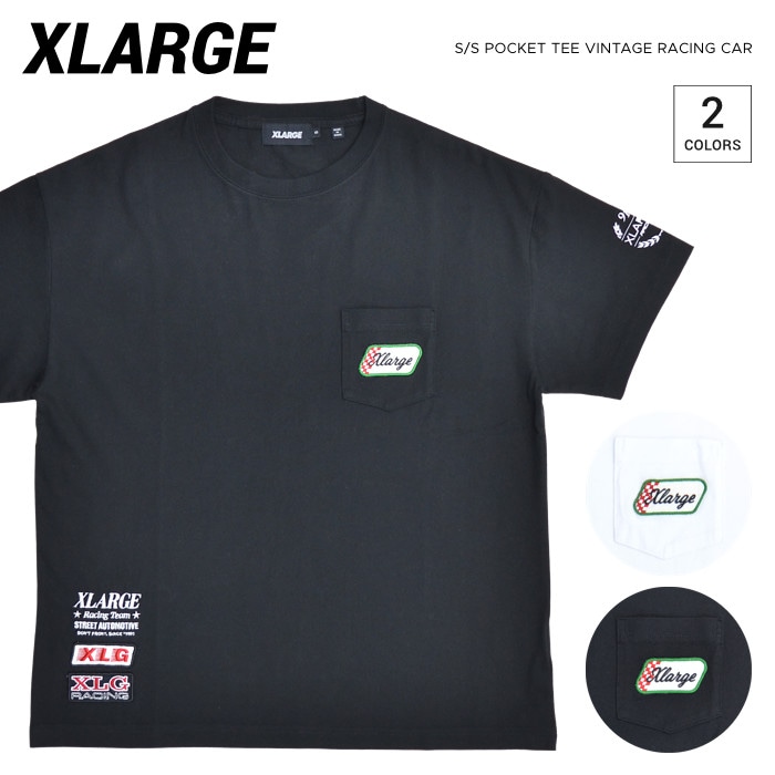 XLARGE �������ȥ�顼�� T����� S/S POCKET TEE VINTAGE RACING CAR TEAM Ⱦµ ���åȥ��� �ȥåץ� ��� S-XL �֥�å� �ۥ磻�� 101212011035 ��ñ�ʹ����ξ��ϥ᡼����ȯ���ۡ�����̵���ۡڥ������