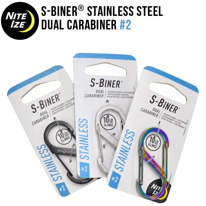 NITEIZE �ʥ��ȥ����� S-BINER DUAL CARABINER STAINLESS #2 �����ӥʡ� �ǥ奢�륫��ӥ� ���ƥ�쥹 ����ӥ� �����ۥ���� ������� �ڥ᡼�����б��ġ�