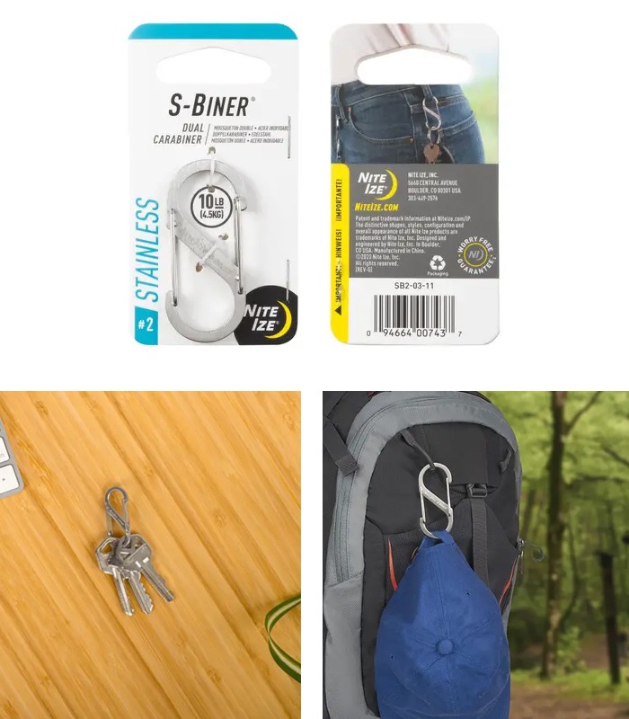 NITEIZE �ʥ��ȥ����� S-BINER DUAL CARABINER STAINLESS #2 �����ӥʡ� �ǥ奢�륫��ӥ� ���ƥ�쥹 ����ӥ� �����ۥ���� ������� �ڥ᡼�����б��ġ�