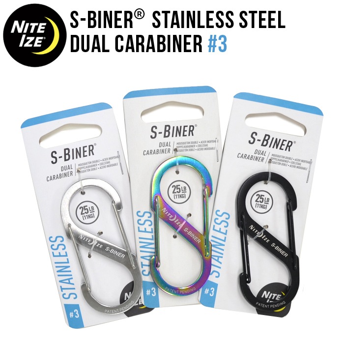 NITEIZE �ʥ��ȥ����� S-BINER DUAL CARABINER STAINLESS #3 �����ӥʡ� �ǥ奢�륫��ӥ� ���ƥ�쥹 ����ӥ� �����ۥ���� ������� �ڥ᡼�����б��ġ�