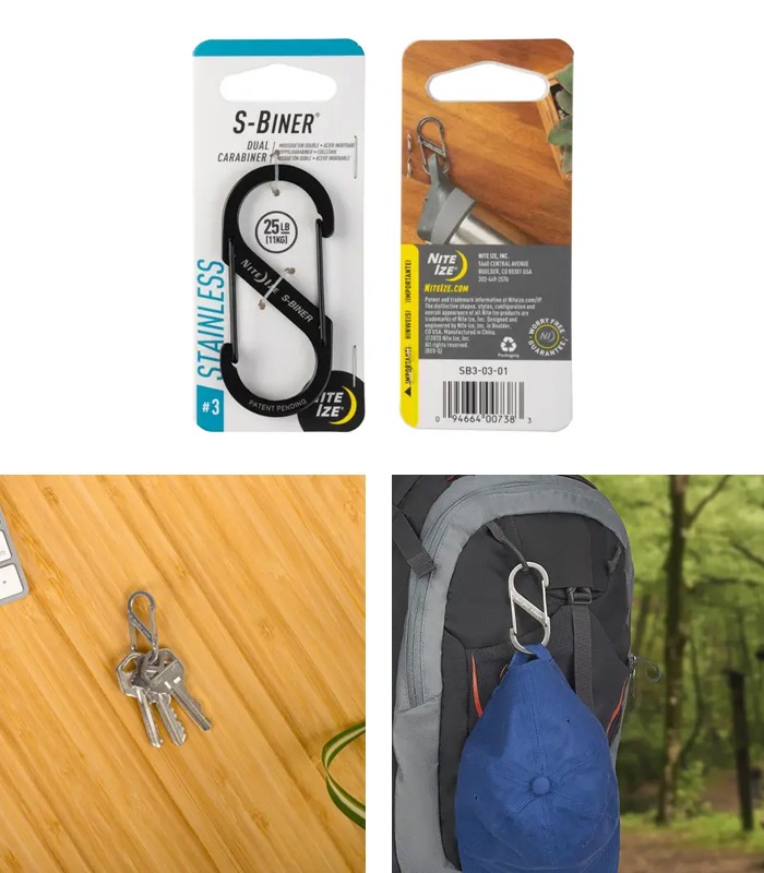 NITEIZE �ʥ��ȥ����� S-BINER DUAL CARABINER STAINLESS #3 �����ӥʡ� �ǥ奢�륫��ӥ� ���ƥ�쥹 ����ӥ� �����ۥ���� ������� �ڥ᡼�����б��ġ�