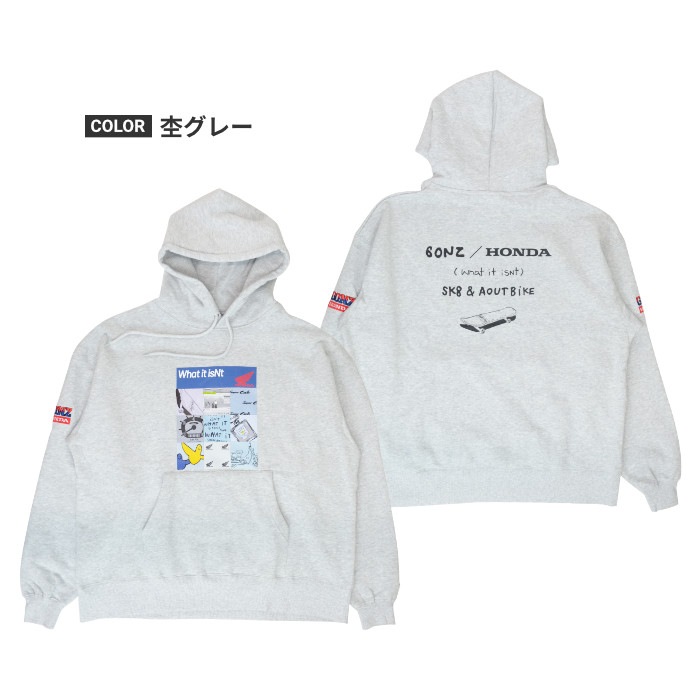 (What it isNt) ART BY MARK GONZALES �� HONDA �ޡ������󥶥쥹 �ۥ�� �ѡ����� �������å� �ե꡼�� Ĺµ �ȥåץ� M-XL �֥�å� ���졼 ��� 2H7-62358 ������̵���ۡڥ������