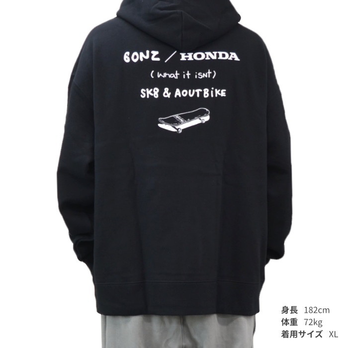 (What it isNt) ART BY MARK GONZALES �� HONDA �ޡ������󥶥쥹 �ۥ�� �ѡ����� �������å� �ե꡼�� Ĺµ �ȥåץ� M-XL �֥�å� ���졼 ��� 2H7-62358 ������̵���ۡڥ������