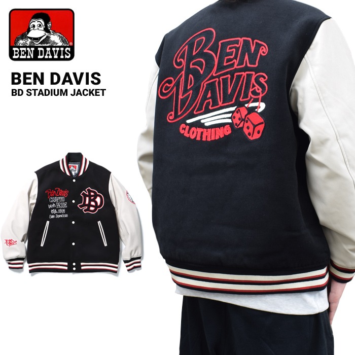 BEN DAVIS ٥ǥӥ 㥱å BD STADIUM JACKET  ॸ㥱å  ֥륾  M-XL ֥å T-24780013 ̵