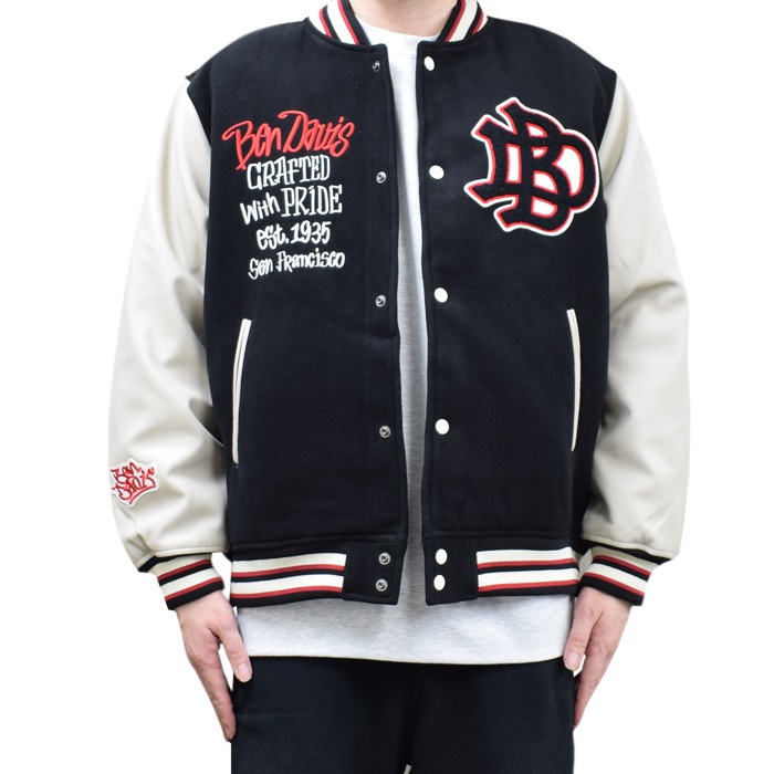 BEN DAVIS ٥ǥӥ 㥱å BD STADIUM JACKET  ॸ㥱å  ֥륾  M-XL ֥å T-24780013 ̵