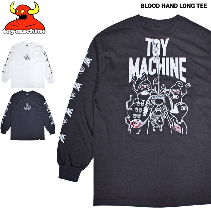 �ȥ��ޥ����� TOY MACHINE ����T BLOOD HAND LONG TEE Ĺµ T����� ���åȥ��� �ȥåץ� ��� M-XL �֥�å� �ۥ磻�� TMFELT2 ��ñ�ʹ����ξ��ϥ᡼����ȯ���ۡڥ������