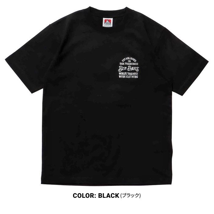 BEN DAVIS �٥�ǥ��ӥ� T����� SOUVENIR EMB TEE Ⱦµ ���åȥ��� �ȥåץ� �֥�å� ���եۥ磻�� M-XL C-25580062 ��ñ�ʹ����ξ��ϥ᡼����ȯ����