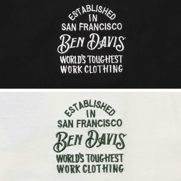 BEN DAVIS �٥�ǥ��ӥ� T����� SOUVENIR EMB TEE Ⱦµ ���åȥ��� �ȥåץ� �֥�å� ���եۥ磻�� M-XL C-25580062 ��ñ�ʹ����ξ��ϥ᡼����ȯ����