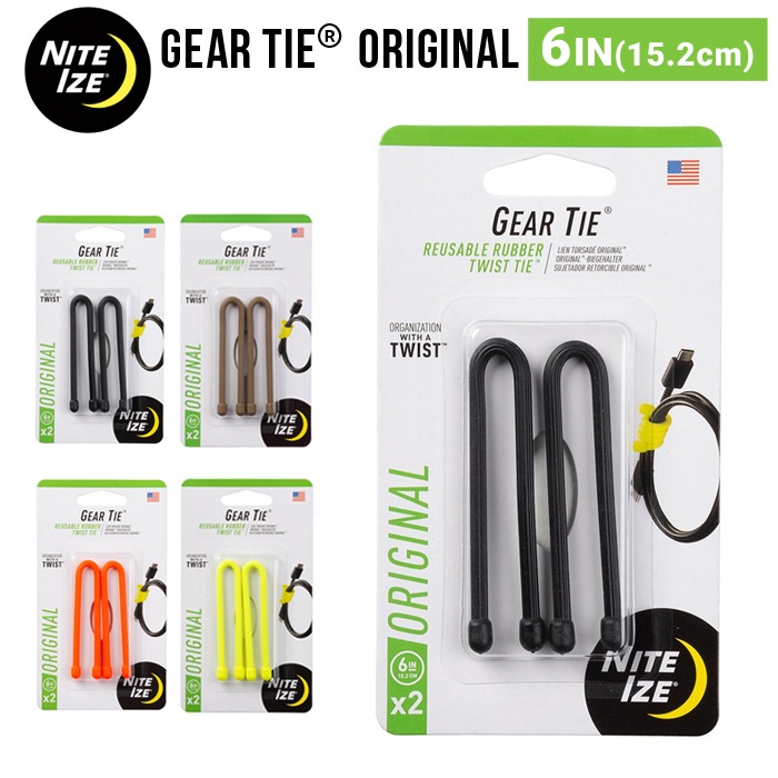 NITEIZE �ʥ��ȥ����� ���������� ���ꥸ�ʥ� 6����� GEAR TIE ORIGINAL 6INCH 2������ ��«���å� �ڥ᡼�����б��ġ�