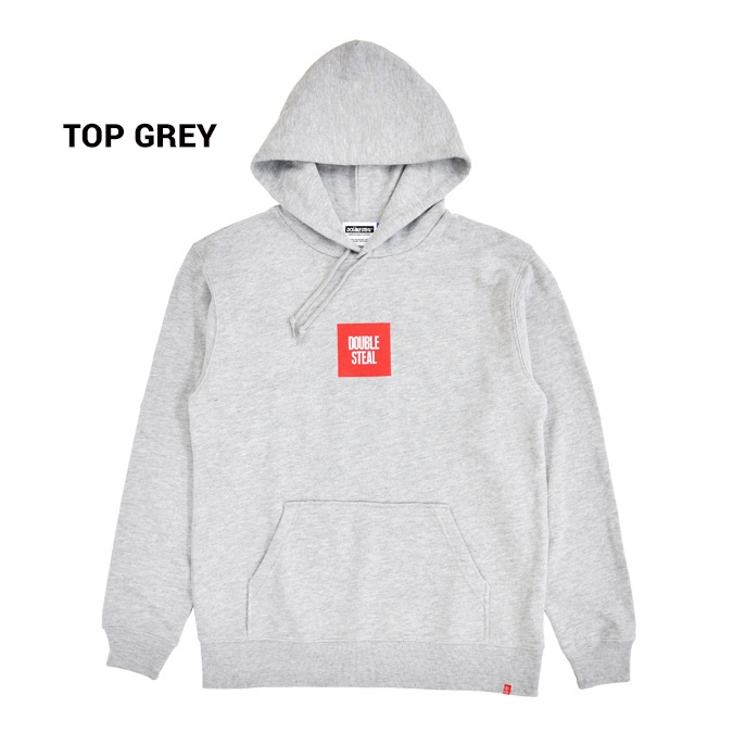 DOUBLE STEAL (���֥륹�ƥ�����) �ѡ����� SMALL SQUARE HOODIE �������å� �ե꡼�� Ĺµ ��� M-XL �֥�å� ���졼 996-65050 ������̵���ۡڥ������
