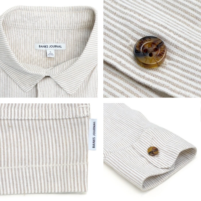 BANKS JOURNAL �Х󥯥� ���㡼�ʥ� ����� FORMATION L/S SHIRT ���ȥ饤�ץ���� �����奢�륷��� ��� S-XL WLS0139 ������̵���ۡڥ������