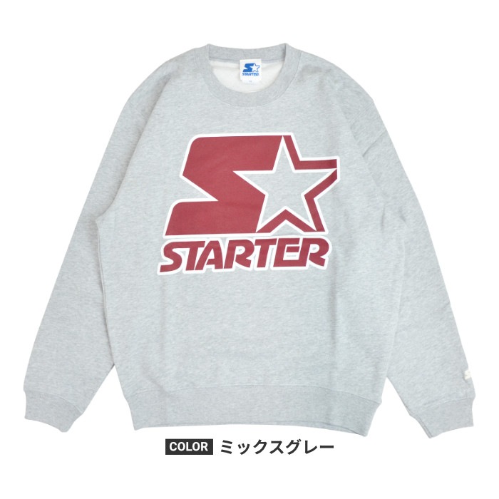 STARTER ���������� �ȥ졼�ʡ� LOGO SWEAT �������å� �ե꡼�� Ĺµ �ȥåץ� M-XL �֥�å� ���졼 X50212J ������̵���ۡڥ������