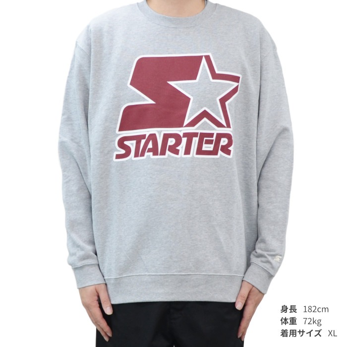 STARTER ���������� �ȥ졼�ʡ� LOGO SWEAT �������å� �ե꡼�� Ĺµ �ȥåץ� M-XL �֥�å� ���졼 X50212J ������̵���ۡڥ������