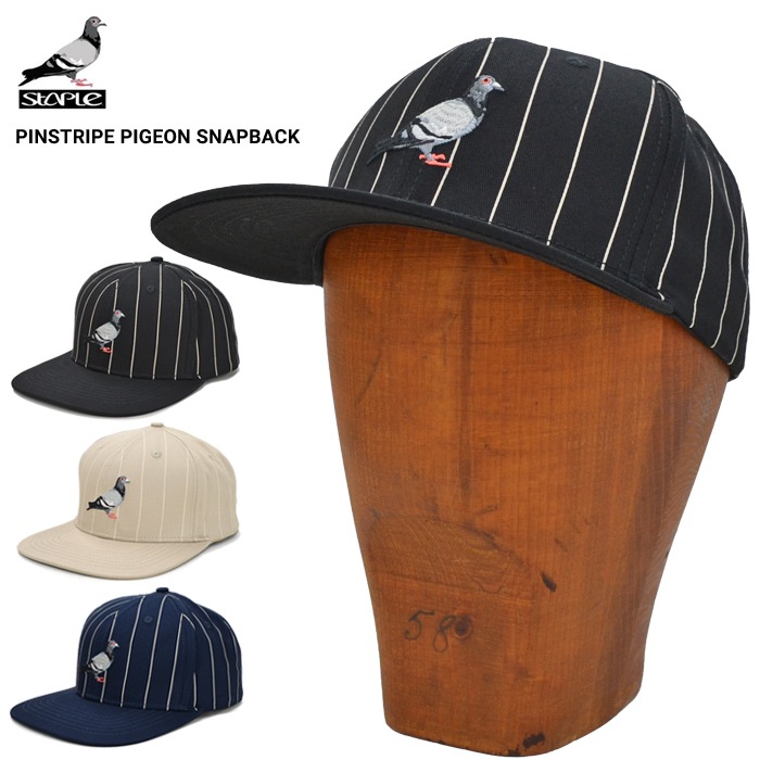 STAPLE ���ƥ��ץ� ����å� PINSTRIPE PIGEON SNAPBACK CAP ˹�� ���ʥåץХå�����å� 6�ѥͥ륭��å� 2309X7366 ������̵����