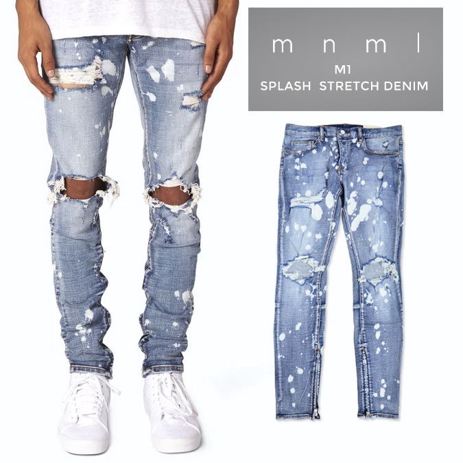 mnml �ߥ˥ޥ� �ǥ˥� M1 Splash Stretch Denim M1�ǥ˥� ������ �ǥ˥�ѥ�� ���ȥ�å� ���᡼���ù� ����� �����ˡ� �����å� ��� ������̵����