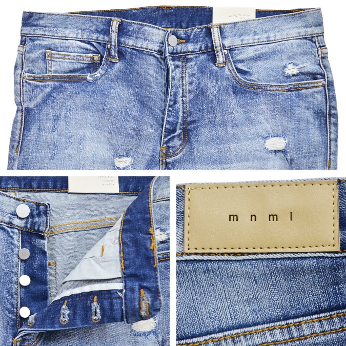 mnml �ߥ˥ޥ� M1 Stretch Denim Blue M1�ǥ˥� ������ �ǥ˥�ѥ�� ���ȥ�å� ���᡼���ù� ����� �ơ��ѡ��� �����ˡ� �����å� ��� ������̵����