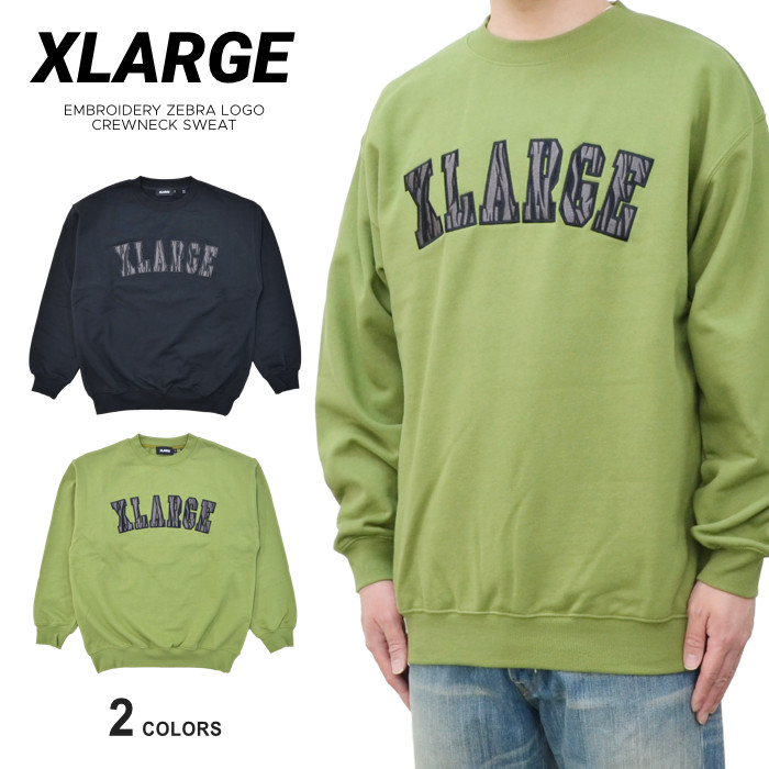 XLARGE ȥ顼 ȥ졼ʡ EMBROIDERY ZEBRA LOGO CREWNECK SWEAT 롼ͥå å ե꡼  ꡼ ֥å S-XL 101221012014 ̵