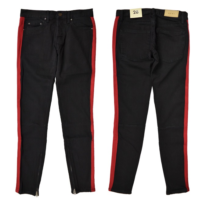 mnml ߥ˥ޥ M75 Track Stretch Denim Black/Red M75ǥ˥  ǥ˥ѥ ȥå 饤ǥ˥  ơѡ ˡ å  ̵