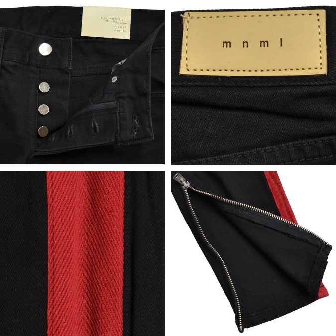 mnml ߥ˥ޥ M75 Track Stretch Denim Black/Red M75ǥ˥  ǥ˥ѥ ȥå 饤ǥ˥  ơѡ ˡ å  ̵