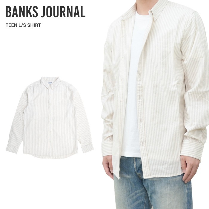 BANKS JOURNAL �Х󥯥� ���㡼�ʥ� ����� TEEN L/S SHIRT ���ȥ饤�ץ���� �����奢�륷��� ��� S-XL WLS0132 ������̵���ۡڥ������