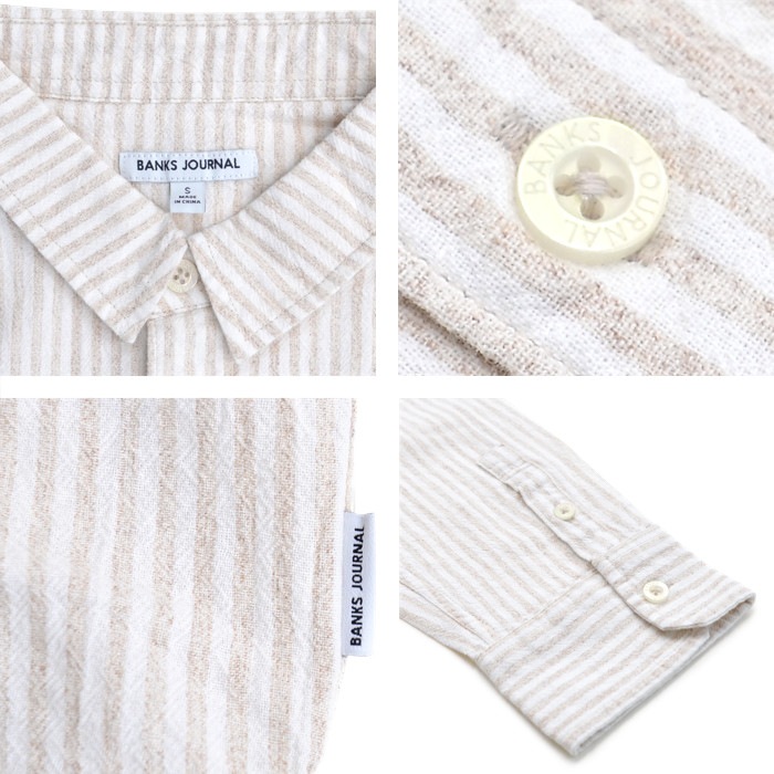 BANKS JOURNAL �Х󥯥� ���㡼�ʥ� ����� TEEN L/S SHIRT ���ȥ饤�ץ���� �����奢�륷��� ��� S-XL WLS0132 ������̵���ۡڥ������