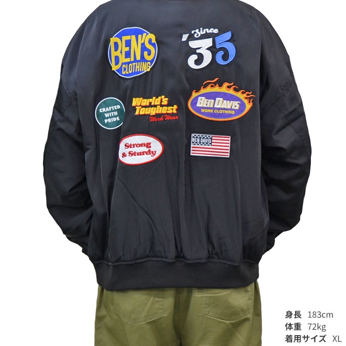 BEN DAVIS ٥ǥӥ 㥱å CUSTOMIZED MA-1 JACKET ޥ २ 㥱å  ֥륾  M-XL ֥å T-23380000 ̵ۡڥ