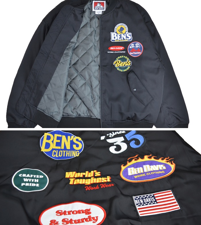 BEN DAVIS ٥ǥӥ 㥱å CUSTOMIZED MA-1 JACKET ޥ २ 㥱å  ֥륾  M-XL ֥å T-23380000 ̵ۡڥ