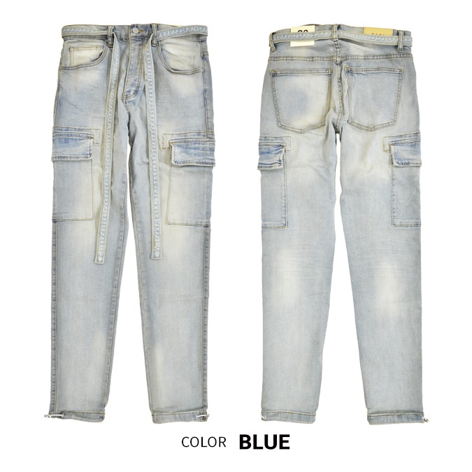 mnml �ߥ˥ޥ� �������ѥ�� DENIM CARGO PANTS ������ �ǥ˥�ѥ�� ���ȥ�å� ���᡼���ù� �����  �����ˡ� ��� ������̵����