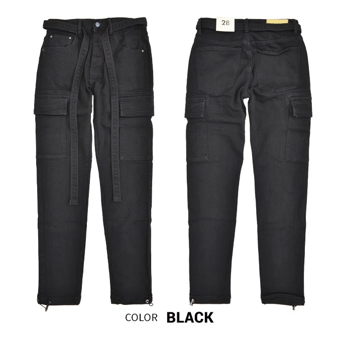 mnml �ߥ˥ޥ� �������ѥ�� DENIM CARGO PANTS ������ �ǥ˥�ѥ�� ���ȥ�å� ���᡼���ù� �����  �����ˡ� ��� ������̵����