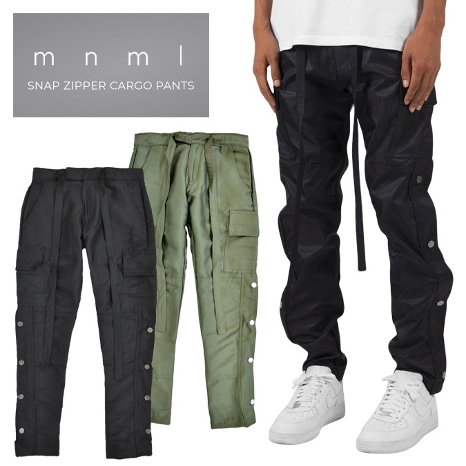 mnml ミニマル オリーブ カーゴパンツ サイズM mnml ミニマル カーゴパンツ SNAP ZIPPER CARGO PANTS