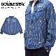 DOUBLE STEAL ���֥륹�ƥ����� ����� STRIPE DENIM SHIRTS ���ȥ饤�� �ǥ˥� ����� �����奢�륷��� Ĺµ ��� M-XL 744-32043 ������̵����
