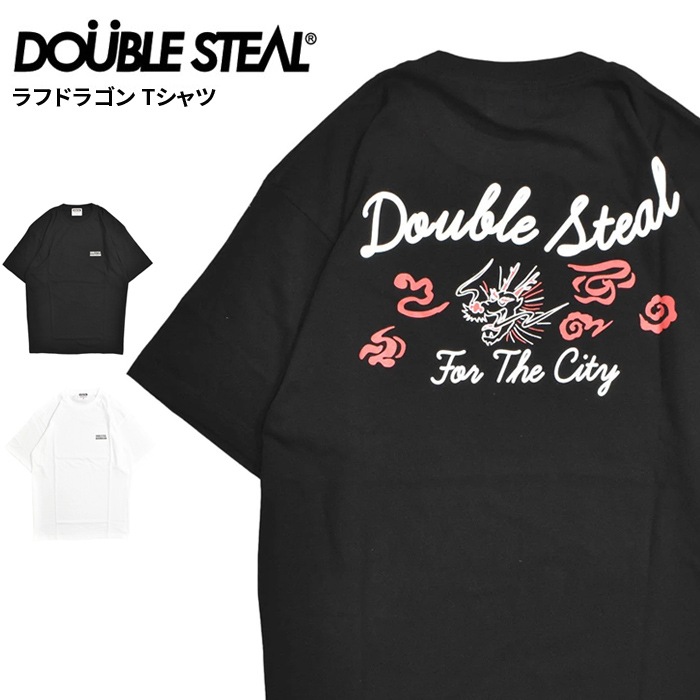 DOUBLE STEAL ���֥륹�ƥ����� T����� ��եɥ饴�� T-SHIRT TEE Ⱦµ ���åȥ��� �ȥåץ� ��� �֥�å� �ۥ磻�� L-2XL 942-15017 ��ñ�ʹ����ξ��ϥ᡼����ȯ���ۡڥ������