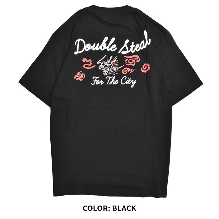 DOUBLE STEAL ���֥륹�ƥ����� T����� ��եɥ饴�� T-SHIRT TEE Ⱦµ ���åȥ��� �ȥåץ� ��� �֥�å� �ۥ磻�� L-2XL 942-15017 ��ñ�ʹ����ξ��ϥ᡼����ȯ���ۡڥ������