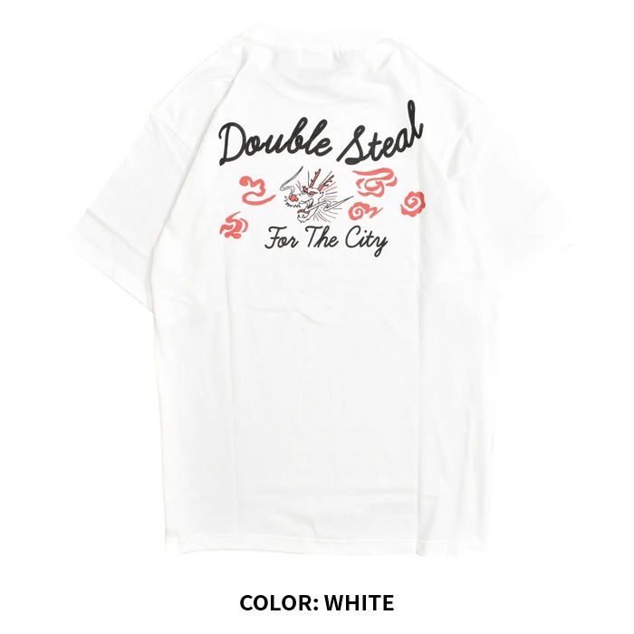 DOUBLE STEAL ���֥륹�ƥ����� T����� ��եɥ饴�� T-SHIRT TEE Ⱦµ ���åȥ��� �ȥåץ� ��� �֥�å� �ۥ磻�� L-2XL 942-15017 ��ñ�ʹ����ξ��ϥ᡼����ȯ���ۡڥ������