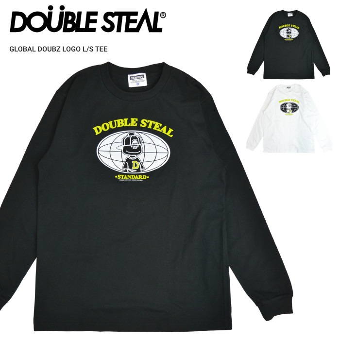 DOUBLE STEAL ���֥륹�ƥ����� ����T GLOBAL DOUBZ LOGO L/S T-SHIRT TEE Ĺµ T����� ���åȥ��� �ȥåץ� ��� M-XL �֥�å� �ۥ磻�� 925-14057 ��ñ�ʹ����ξ��ϥ᡼����ȯ���ۡ�����̵���ۡڥ������