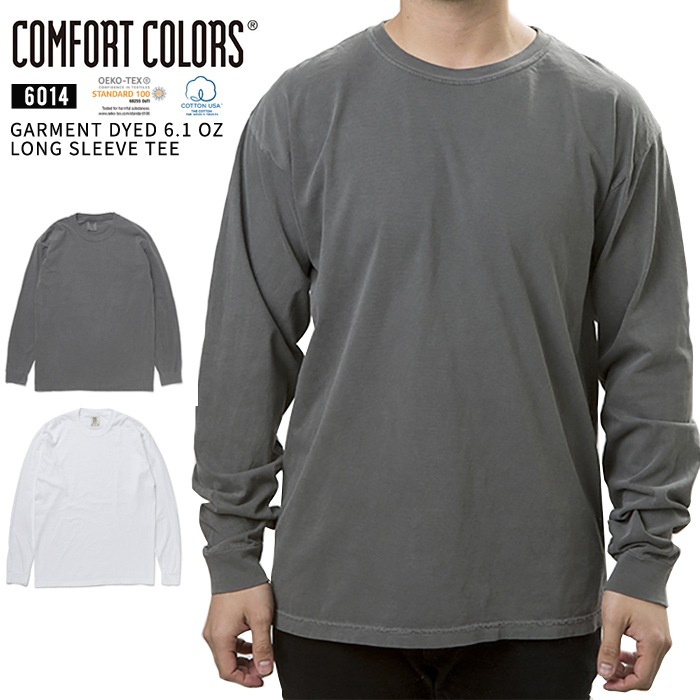 COMFORT COLORS եȥ顼 T ȥ 6.1 Ĺµ Garment Dyed 6.1 oz Long Sleeve Tee åȥ ȥåץ ̵T  S-XL 6014 ڥ᡼бġ